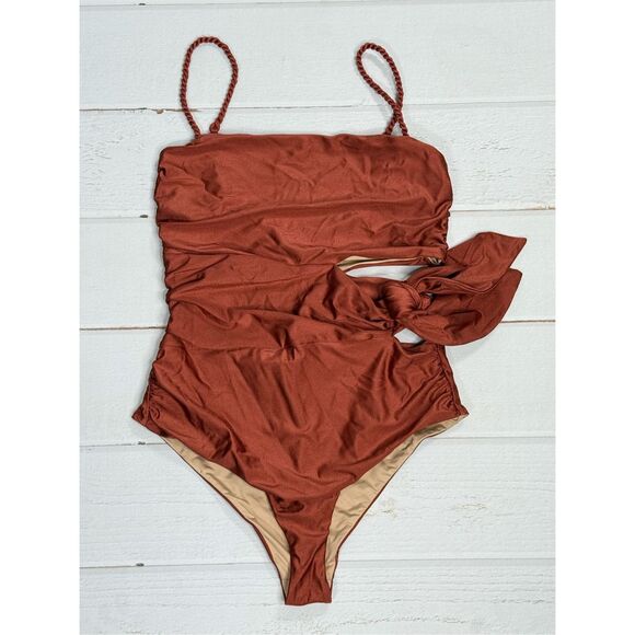 Johanna Ortiz Rust One Piece Swimsuit - Picture 4 of 8